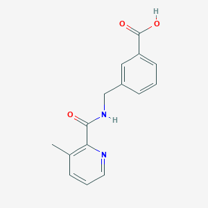 molecular formula C15H14N2O3 B7555124 3-[[(3-Methylpyridine-2-carbonyl)amino]methyl]benzoic acid 