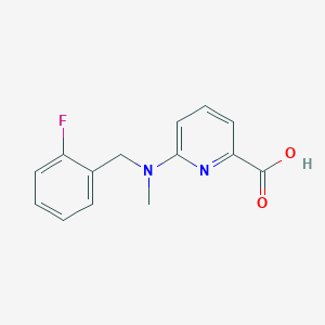 molecular formula C14H13FN2O2 B7555136 6-[(2-Fluorophenyl)methyl-methylamino]pyridine-2-carboxylic acid 
