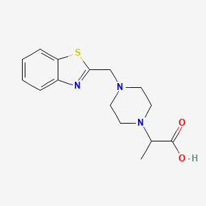 molecular formula C15H19N3O2S B7555140 2-[4-(1,3-Benzothiazol-2-ylmethyl)piperazin-1-yl]propanoic acid 