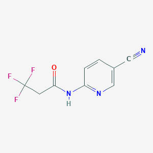 molecular formula C9H6F3N3O B7555148 N-(5-cyanopyridin-2-yl)-3,3,3-trifluoropropanamide 