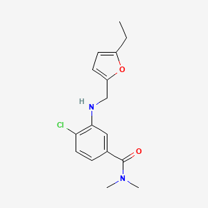 molecular formula C16H19ClN2O2 B7555152 4-chloro-3-[(5-ethylfuran-2-yl)methylamino]-N,N-dimethylbenzamide 