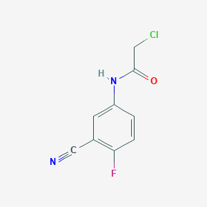 molecular formula C9H6ClFN2O B7555155 2-chloro-N-(3-cyano-4-fluorophenyl)acetamide 