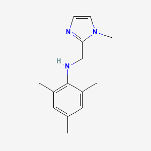 molecular formula C14H19N3 B7555171 2,4,6-trimethyl-N-[(1-methylimidazol-2-yl)methyl]aniline 