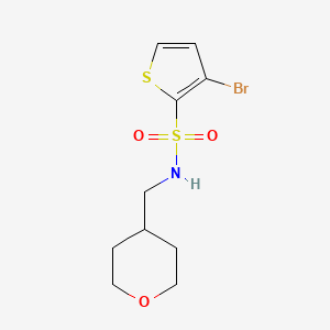 molecular formula C10H14BrNO3S2 B7555172 3-bromo-N-(oxan-4-ylmethyl)thiophene-2-sulfonamide 