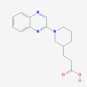molecular formula C16H19N3O2 B7555180 3-(1-Quinoxalin-2-ylpiperidin-3-yl)propanoic acid 