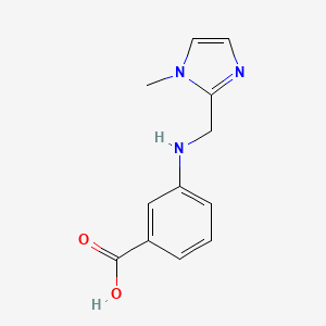 molecular formula C12H13N3O2 B7555186 3-[(1-Methylimidazol-2-yl)methylamino]benzoic acid 