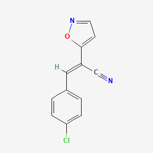 molecular formula C12H7ClN2O B7555204 (E)-3-(4-chlorophenyl)-2-(1,2-oxazol-5-yl)prop-2-enenitrile 