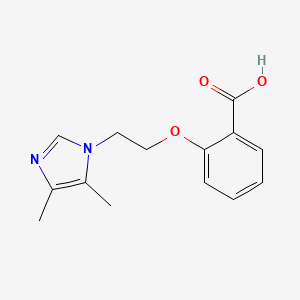 molecular formula C14H16N2O3 B7555233 2-[2-(4,5-Dimethylimidazol-1-yl)ethoxy]benzoic acid 