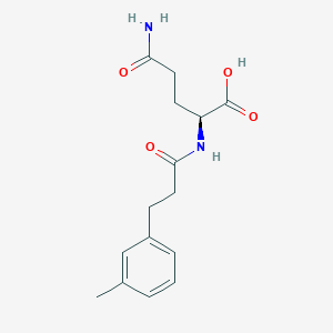 molecular formula C15H20N2O4 B7555250 (2S)-5-amino-2-[3-(3-methylphenyl)propanoylamino]-5-oxopentanoic acid 