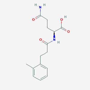 molecular formula C15H20N2O4 B7555251 (2S)-5-amino-2-[3-(2-methylphenyl)propanoylamino]-5-oxopentanoic acid 
