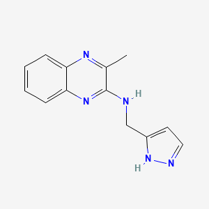 molecular formula C13H13N5 B7555259 3-methyl-N-(1H-pyrazol-5-ylmethyl)quinoxalin-2-amine 