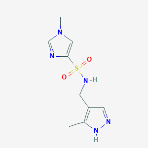 molecular formula C9H13N5O2S B7555261 1-methyl-N-[(5-methyl-1H-pyrazol-4-yl)methyl]imidazole-4-sulfonamide 