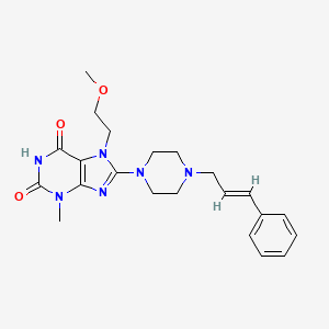7-(2-methoxyethyl)-3-methyl-8-[4-[(E)-3-phenylprop-2-enyl]piperazin-1-yl]purine-2,6-dione