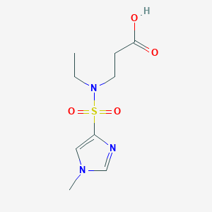 molecular formula C9H15N3O4S B7555267 3-[Ethyl-(1-methylimidazol-4-yl)sulfonylamino]propanoic acid 