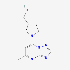 molecular formula C11H15N5O B7555283 [1-(5-Methyl-[1,2,4]triazolo[1,5-a]pyrimidin-7-yl)pyrrolidin-3-yl]methanol 