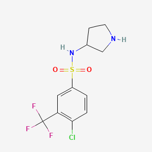 molecular formula C11H12ClF3N2O2S B7555305 4-chloro-N-pyrrolidin-3-yl-3-(trifluoromethyl)benzenesulfonamide 