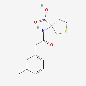 molecular formula C14H17NO3S B7555317 3-[[2-(3-Methylphenyl)acetyl]amino]thiolane-3-carboxylic acid 