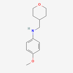 molecular formula C13H19NO2 B7555329 4-methoxy-N-(oxan-4-ylmethyl)aniline 