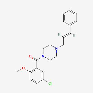 molecular formula C21H23ClN2O2 B7555365 (5-chloro-2-methoxyphenyl)-[4-[(E)-3-phenylprop-2-enyl]piperazin-1-yl]methanone 