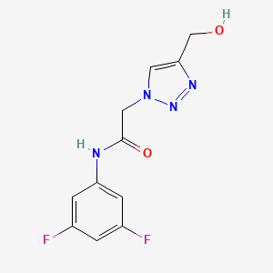 molecular formula C11H10F2N4O2 B7555383 N-(3,5-difluorophenyl)-2-[4-(hydroxymethyl)triazol-1-yl]acetamide 