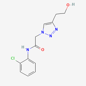 molecular formula C12H13ClN4O2 B7555392 N-(2-chlorophenyl)-2-[4-(2-hydroxyethyl)triazol-1-yl]acetamide 