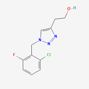 molecular formula C11H11ClFN3O B7555399 2-[1-[(2-Chloro-6-fluorophenyl)methyl]triazol-4-yl]ethanol 