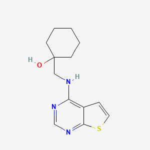 molecular formula C13H17N3OS B7555402 1-[(Thieno[2,3-d]pyrimidin-4-ylamino)methyl]cyclohexan-1-ol 