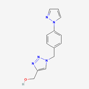 molecular formula C13H13N5O B7555408 [1-[(4-Pyrazol-1-ylphenyl)methyl]triazol-4-yl]methanol 