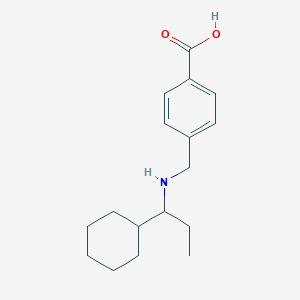 molecular formula C17H25NO2 B7555416 4-[(1-Cyclohexylpropylamino)methyl]benzoic acid 