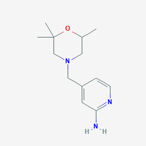 molecular formula C13H21N3O B7555421 4-[(2,2,6-Trimethylmorpholin-4-yl)methyl]pyridin-2-amine 