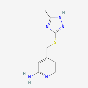 molecular formula C9H11N5S B7555431 4-[(5-methyl-1H-1,2,4-triazol-3-yl)sulfanylmethyl]pyridin-2-amine 