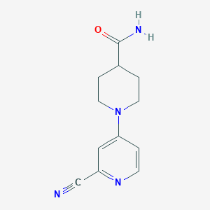 molecular formula C12H14N4O B7555448 1-(2-Cyanopyridin-4-yl)piperidine-4-carboxamide 