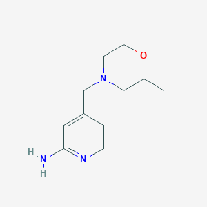 molecular formula C11H17N3O B7555454 4-[(2-Methylmorpholin-4-yl)methyl]pyridin-2-amine 