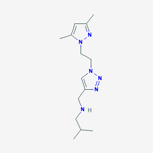 molecular formula C14H24N6 B7555471 N-[[1-[2-(3,5-dimethylpyrazol-1-yl)ethyl]triazol-4-yl]methyl]-2-methylpropan-1-amine 