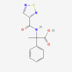 molecular formula C12H11N3O3S B7555489 2-Phenyl-2-(1,2,5-thiadiazole-3-carbonylamino)propanoic acid 