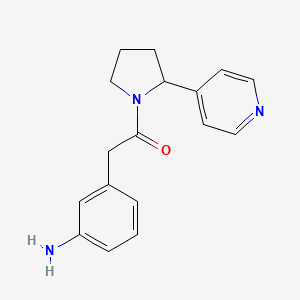 molecular formula C17H19N3O B7555497 2-(3-Aminophenyl)-1-(2-pyridin-4-ylpyrrolidin-1-yl)ethanone 