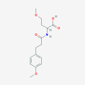 molecular formula C15H21NO5 B7555502 4-Methoxy-2-[3-(4-methoxyphenyl)propanoylamino]butanoic acid 
