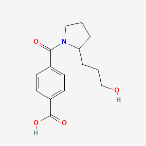 molecular formula C15H19NO4 B7555512 4-[2-(3-Hydroxypropyl)pyrrolidine-1-carbonyl]benzoic acid 