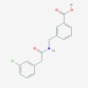 molecular formula C16H14ClNO3 B7555520 3-[[[2-(3-Chlorophenyl)acetyl]amino]methyl]benzoic acid 
