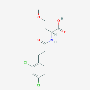 molecular formula C14H17Cl2NO4 B7555531 2-[3-(2,4-Dichlorophenyl)propanoylamino]-4-methoxybutanoic acid 