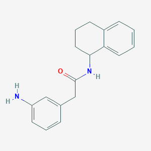 molecular formula C18H20N2O B7555542 2-(3-aminophenyl)-N-(1,2,3,4-tetrahydronaphthalen-1-yl)acetamide 