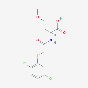 molecular formula C13H15Cl2NO4S B7555552 2-[[2-(2,5-Dichlorophenyl)sulfanylacetyl]amino]-4-methoxybutanoic acid 