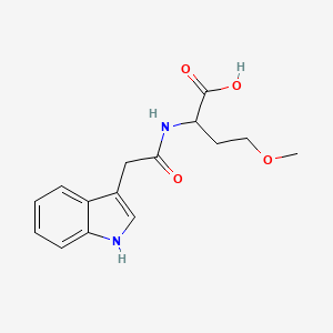 molecular formula C15H18N2O4 B7555556 2-[[2-(1H-indol-3-yl)acetyl]amino]-4-methoxybutanoic acid 