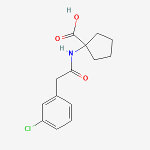 molecular formula C14H16ClNO3 B7555565 1-[[2-(3-Chlorophenyl)acetyl]amino]cyclopentane-1-carboxylic acid 