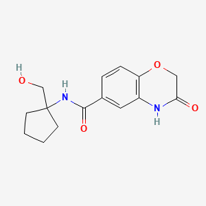 molecular formula C15H18N2O4 B7555599 N-[1-(hydroxymethyl)cyclopentyl]-3-oxo-4H-1,4-benzoxazine-6-carboxamide 