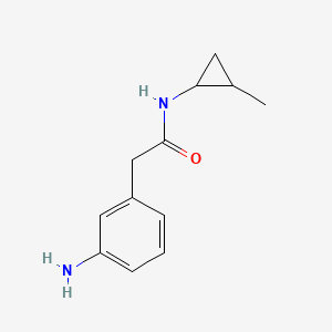 molecular formula C12H16N2O B7555605 2-(3-aminophenyl)-N-(2-methylcyclopropyl)acetamide 