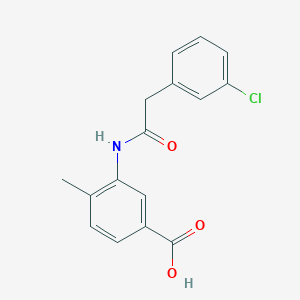 molecular formula C16H14ClNO3 B7555609 3-[[2-(3-Chlorophenyl)acetyl]amino]-4-methylbenzoic acid 