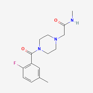 molecular formula C15H20FN3O2 B7555615 2-[4-(2-fluoro-5-methylbenzoyl)piperazin-1-yl]-N-methylacetamide 