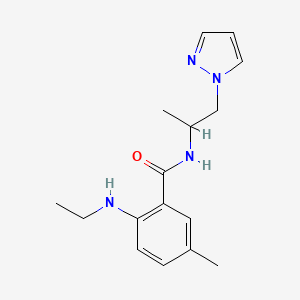 molecular formula C16H22N4O B7555618 2-(ethylamino)-5-methyl-N-(1-pyrazol-1-ylpropan-2-yl)benzamide 
