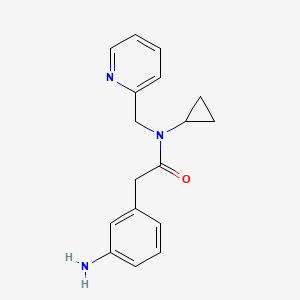 molecular formula C17H19N3O B7555645 2-(3-aminophenyl)-N-cyclopropyl-N-(pyridin-2-ylmethyl)acetamide 